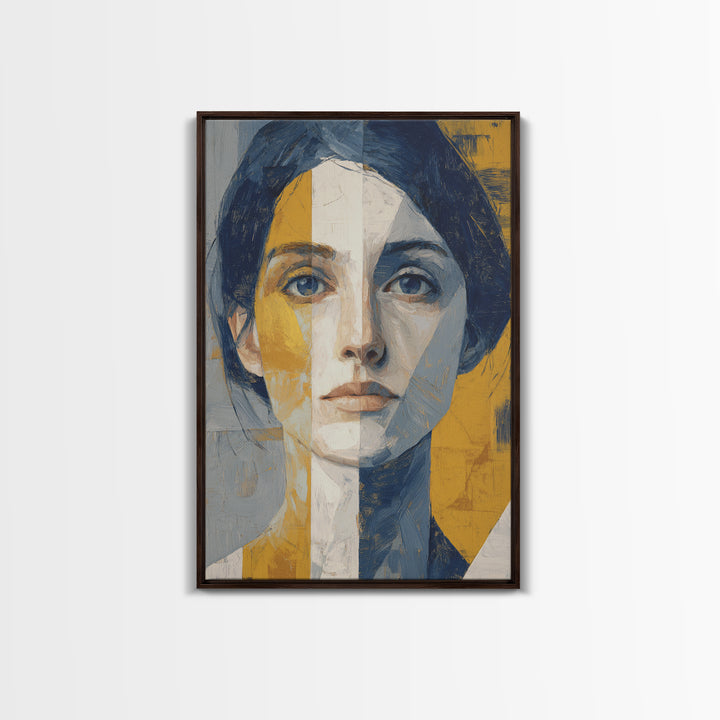 Minimal Eyes and Nose Composition Canvas Print, Line Art, Modern Wall Art, Living Room Decor, Fine Art, Line, Bird Wall Art, LIN-2x3-70