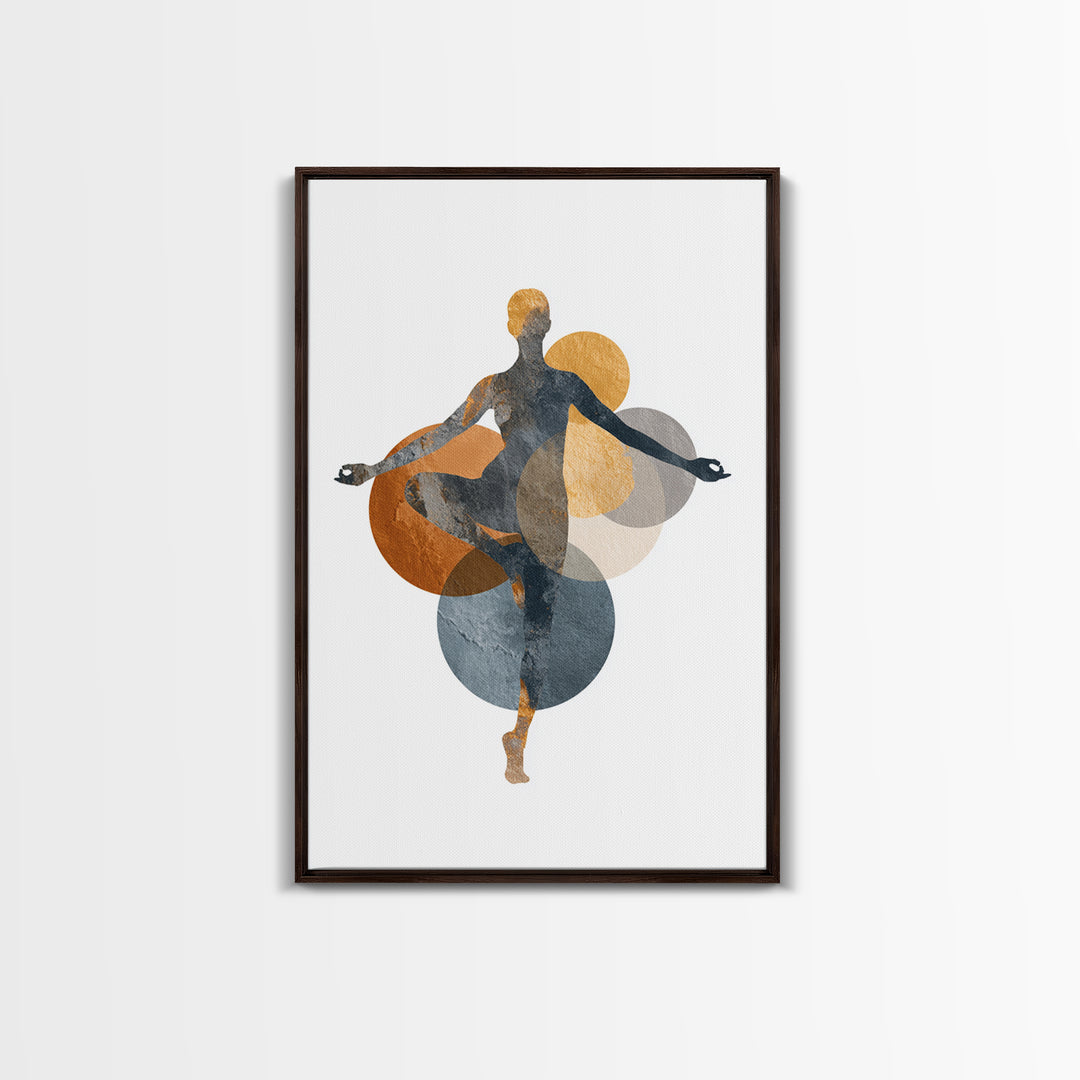 Single Line Yoga Pose Framed Canvas Print, Line Art, Black and White Art, Living Room Decor, Abstract Art, Line, LIN-2x3-73