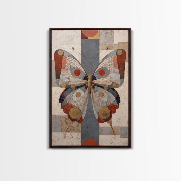 Line Art Butterfly Framed Canvas Print, Line Art, Boho Decor, Living Room Decor, Abstract Art, Line, Minimalist Art, LIN-2x3-78