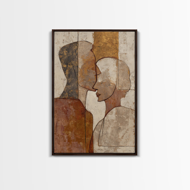 Single Line Couple Embracing Softly Canvas Print, Line Art, Canvas Print, Living Room Decor, Abstract Art, Line, Modern Decor, LIN-2x3-82