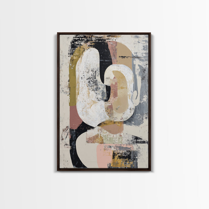 Abstract Horse Formed from Graceful Contour Framed Canvas Print, Line Art, Wall Art, Living Room Decor, Abstract Art, Line, LIN-2x3-84