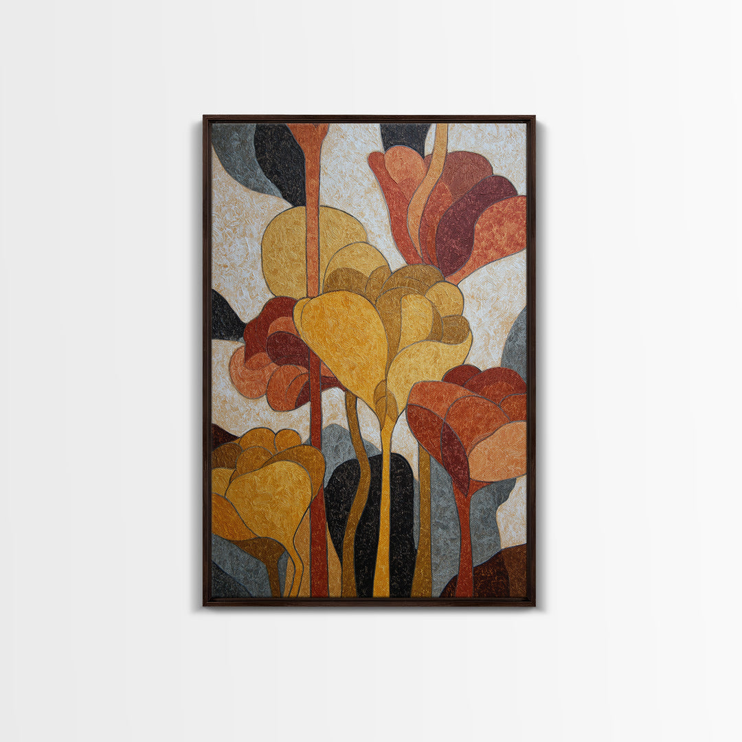 Face and Flower Blended into One Contour Framed Canvas Print, Line Art, Bird Wall Art, Living Room Decor, Fine Art, Line, LIN-2x3-88