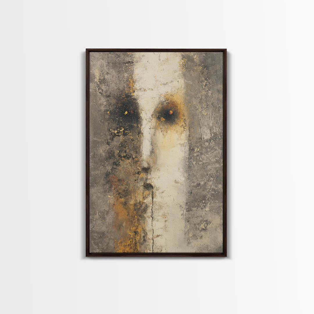 Minimal Eyes and Nose Composition Framed Canvas Print, Line Art, Modern Art, Living Room Decor, Abstract Art, Line, LIN-2x3-94