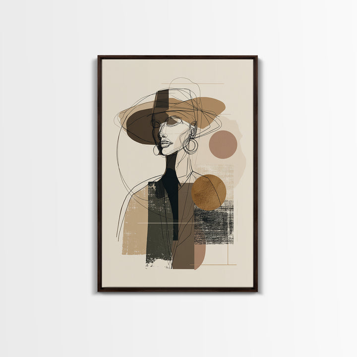 Line Drawing of a Woman Canvas Print, Line Art, Luxury Decor, Living Room Decor, Oil Painting, Line, Printable, LIN-2x3-99