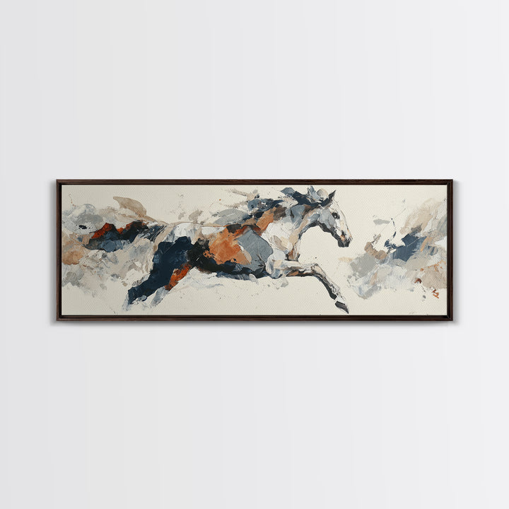 Abstract Horse Formed from Graceful Contour Canvas Print, Line Art, Minimalist Art, Living Room Decor, Fine Art, Line, LIN-3x1-20