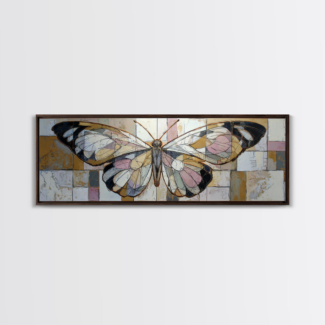 Line Art Butterfly Canvas Print, Line Art, Jesus Wall Art, Living Room Decor, Abstract Art, Line, Statement Artwork, LIN-3x1-86