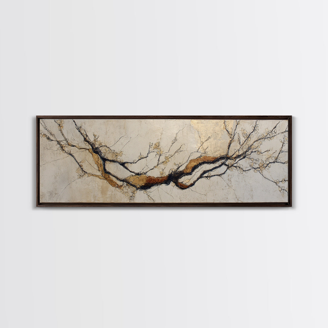 Botanical Branch Drawn Canvas Print, Line Art, Canvas Print, Living Room Decor, Fine Art, Line, Modern Decor, Aesthetic Prints, LIN-3x1-91