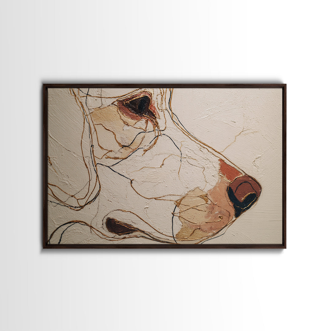 Continuous Line Dog Portrait Framed Canvas Print, Line Art, Room Decor, Living Room Decor, Fine Art, Line, Digital Wall Art, LIN-3x2-41