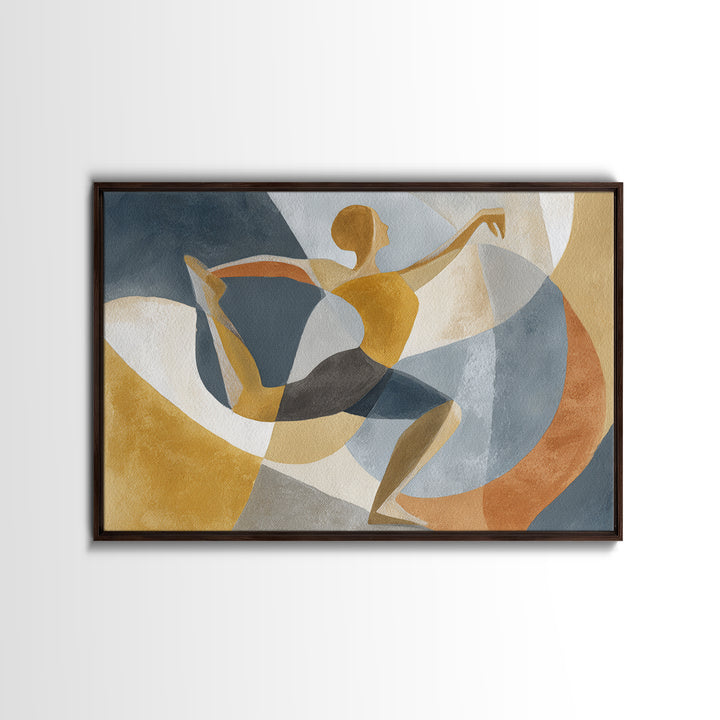 Single Line Yoga Pose Framed Canvas Print, Line Art, Textured Painting, Living Room Decor, Fine Art, Line, Canvas Art, LIN-3x2-45