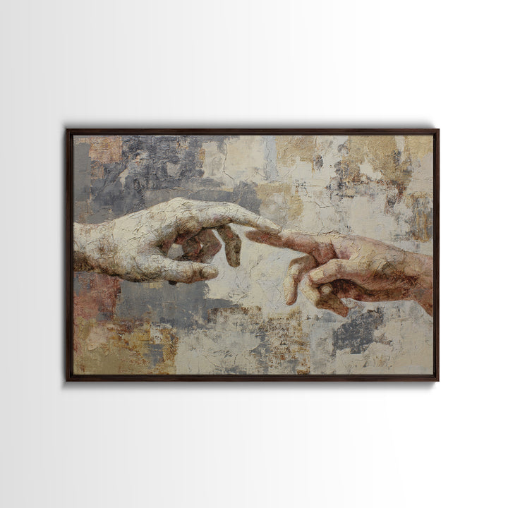 Two Hands Nearly Touching Canvas Print, Line Art, Luxury Decor, Living Room Decor, Abstract Art, Line, Printable, LIN-3x2-57