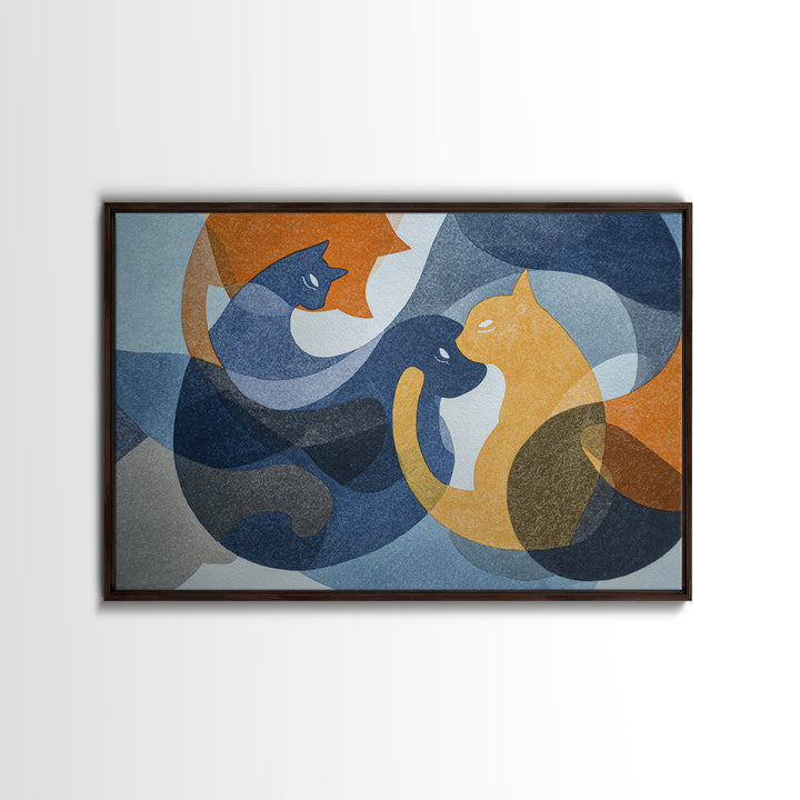 Monoline Cat Stretching Canvas Print, Line Art, Modern Decor, Living Room Decor, Abstract Art, Line, Contemporary Art, LIN-3x2-58