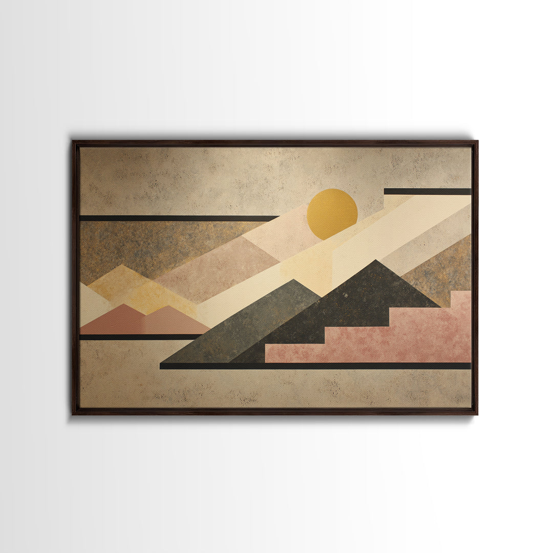 Black Line Mountains Canvas Print, Line Art, Living Room Art, Living Room Decor, Fine Art, Line, Art Print, Textured Painting, LIN-3x2-62