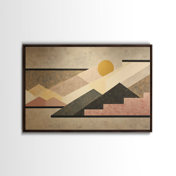 Black Line Mountains Canvas Print, Line Art, Living Room Art, Living Room Decor, Fine Art, Line, Art Print, Textured Painting, LIN-3x2-62