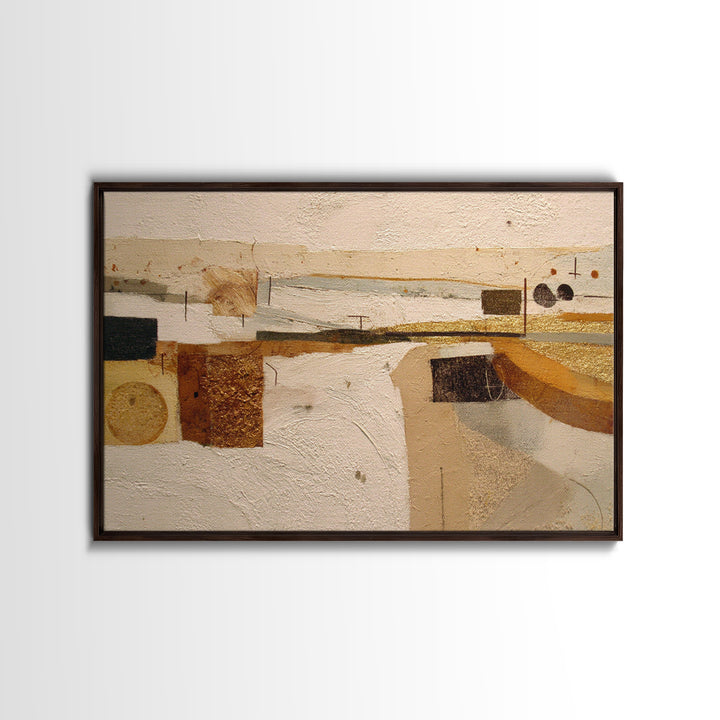 Line Art Shell and Coastal Forms Framed Canvas Print, Line Art, Black and White Art, Living Room Decor, Abstract Art, Line, LIN-3x2-91