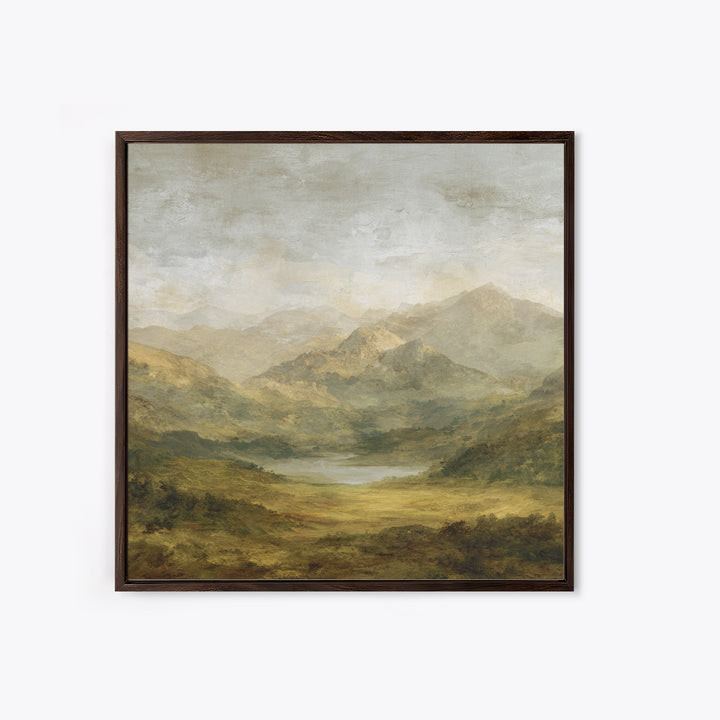 Classic Mountain Panorama for Cozy Interiors Canvas Print, Living Room Art, Abstract Art, Living Room Decor, Living, Boho Decor, LIR-1x1-16