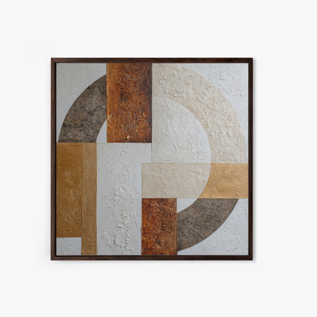 Monochrome Stone Texture Abstraction Framed Canvas Print, Living Room Art, Neutral Decor, Living Room Decor, Fine Art, Living, LIR-1x1-21