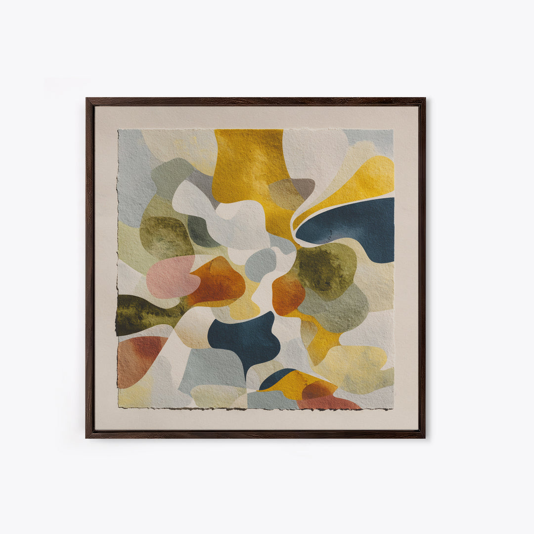 Abstract Organic Shapes Framed Canvas Print, Living Room Art, Neutral Decor, Living Room Decor, Fine Art, Living, Home Decor, LIR-1x1-63