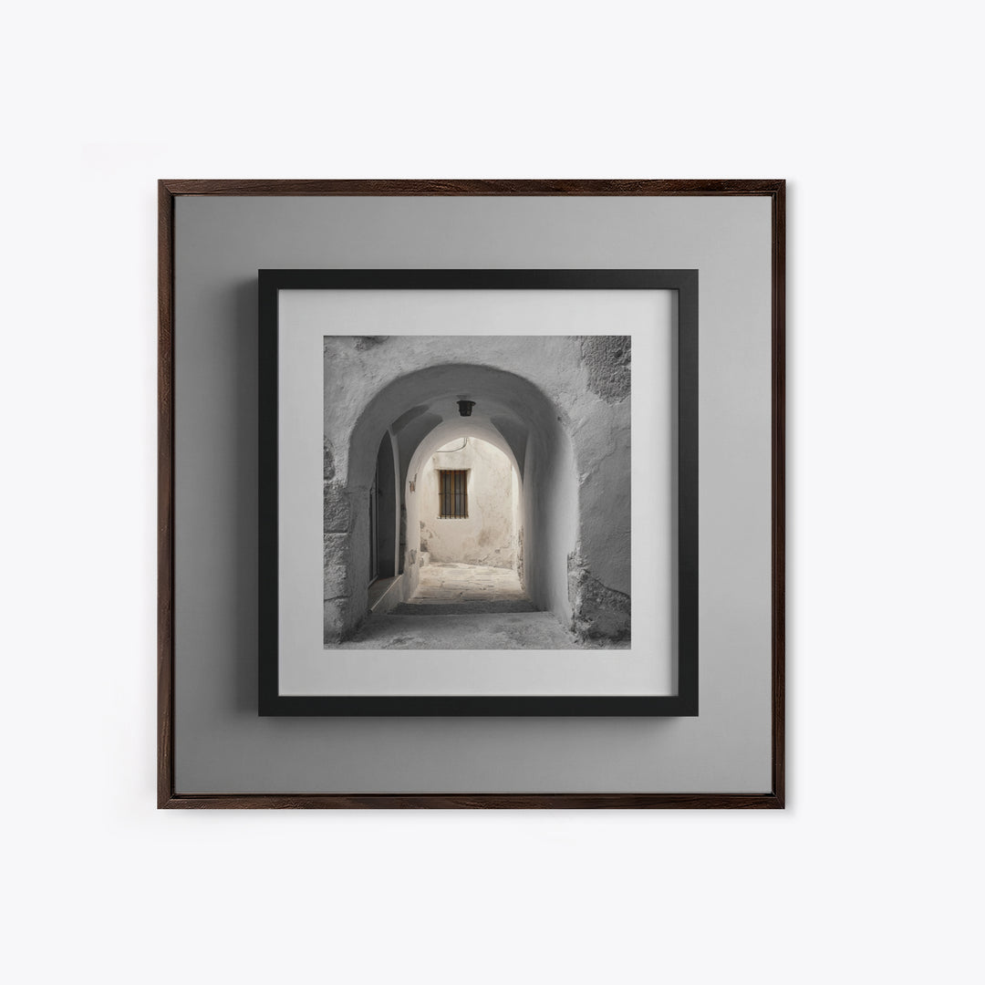 Black and White Architectural Arch Composition Framed Canvas Print, Living Room Art, Boho Decor, Living Room Decor, LIR-1x1-79