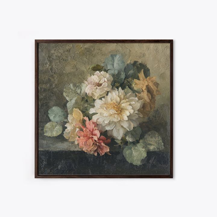 Large Floral Still Life Canvas Print, Living Room Art, Wall Decor, Living Room Decor, Oil Painting, Living, Abstract Art, LIR-1x1-81