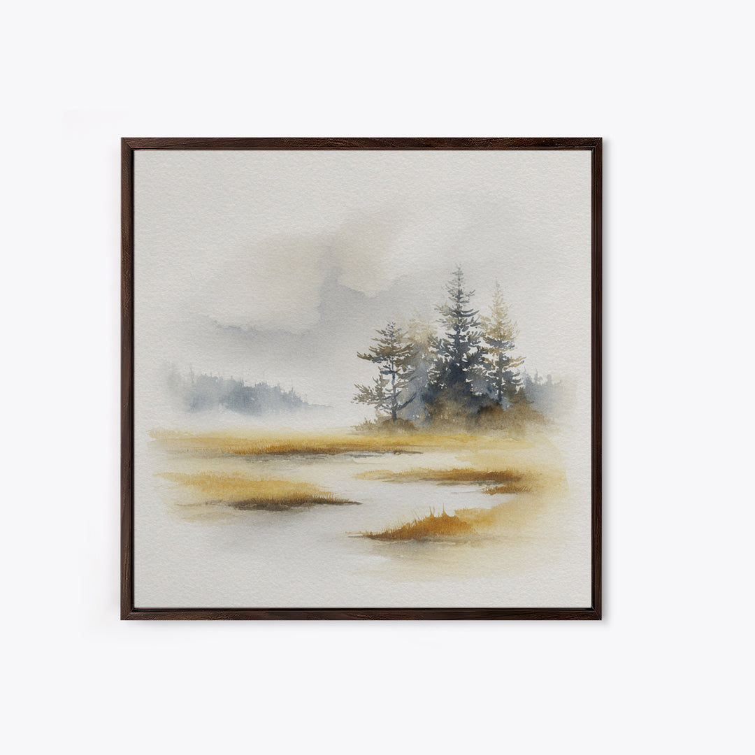 Minimal Scandinavian Forest Canvas Print, Living Room Art, Minimalist Decor, Living Room Decor, Oil Painting, Living, LIR-1x1-85