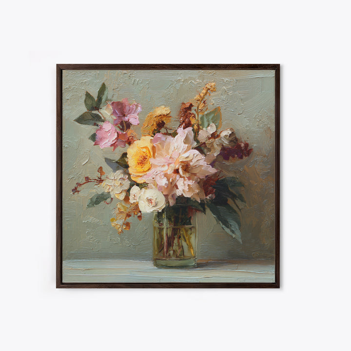 Large Floral Still Life Canvas Print, Living Room Art, Statement Artwork, Living Room Decor, Fine Art, Living, Painting, LIR-1x1-9