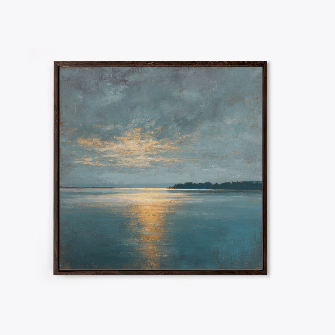 Modern Landscape with Expansive Calm Sky Canvas Print, Living Room Art, Wall Decor, Living Room Decor, Oil Painting, Living, LIR-1x1-99
