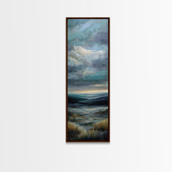 Modern Landscape with Expansive Calm Sky Framed Canvas Print, Living Room Art, Oil Painting, Living Room Decor, Living, LIR-1x3-15