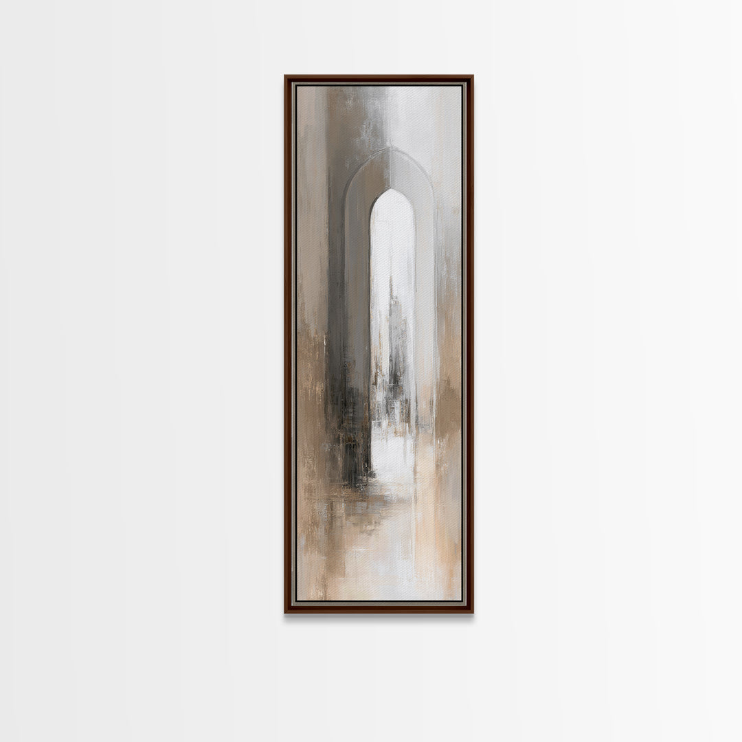 Black and White Architectural Arch Composition Canvas Print, Living Room Art, Digital Wall Art, Living Room Decor, Living, LIR-1x3-19