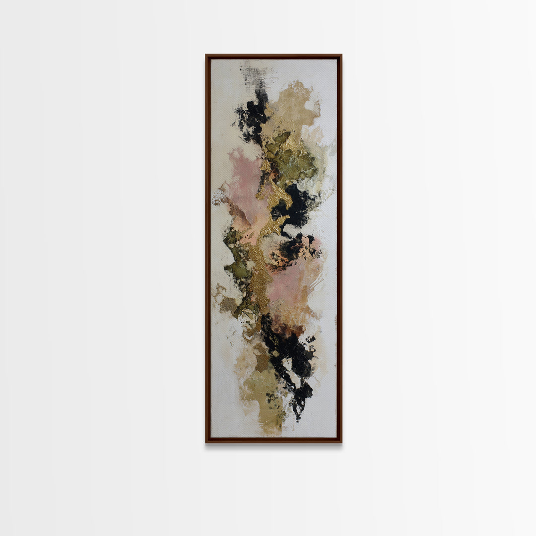 Gold Accented Abstract Brushwork Canvas Print, Living Room Art, Living Room Wall Art, Living Room Decor, Abstract Art, Living, LIR-1x3-2