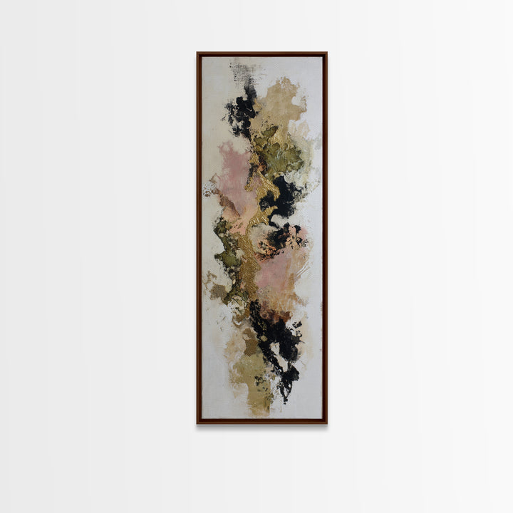 Gold Accented Abstract Brushwork Canvas Print, Living Room Art, Living Room Wall Art, Living Room Decor, Abstract Art, Living, LIR-1x3-2