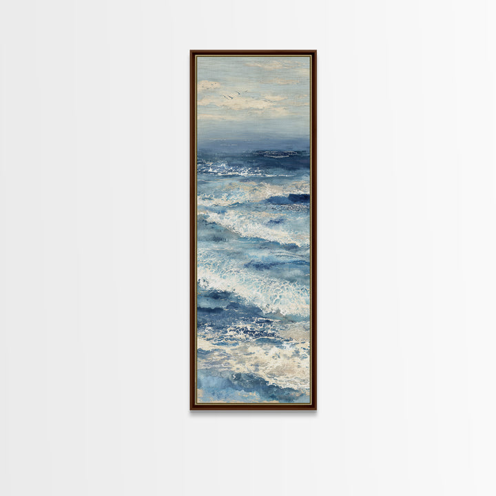 Coastal Aerial Shoreline Canvas Print, Living Room Art, Large Wall Art, Living Room Decor, Fine Art, Living, Dopamine Decor, LIR-1x3-23