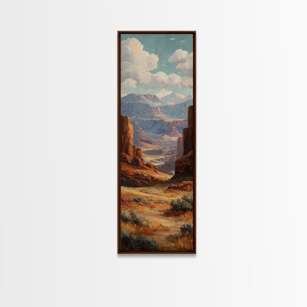 Earthy Desert Landscape Framed Canvas Print, Living Room Art, Wall Decor, Living Room Decor, Oil Painting, Living, Abstract Art, LIR-1x3-24