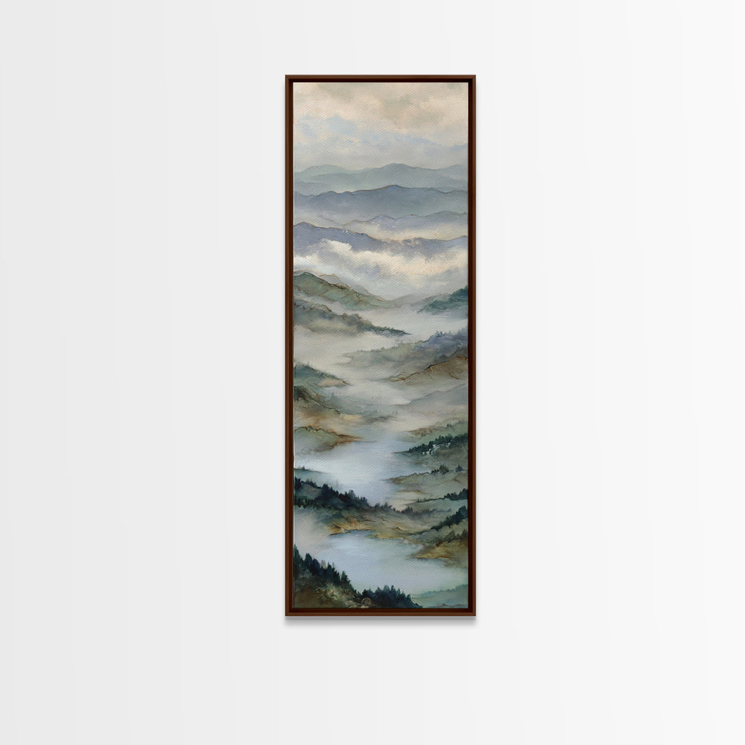 Classic Mountain Panorama for Cozy Interiors Canvas Print, Living Room Art, Painting, Living Room Decor, Fine Art, Living, LIR-1x3-28