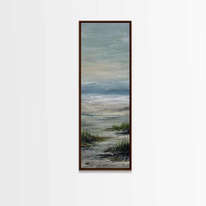 Large Cloudscape with Gentle Movement Framed Canvas Print, Living Room Art, Abstract Art, Living Room Decor, Watercolor Art, LIR-1x3-31