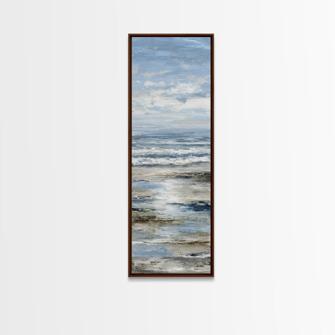 Moody Seascape for Dramatic Focal Point Canvas Print, Living Room Art, Neutral Decor, Living Room Decor, Fine Art, Living, LIR-1x3-42