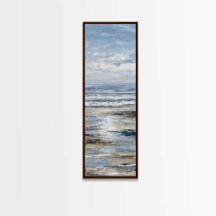 Moody Seascape for Dramatic Focal Point Canvas Print, Living Room Art, Neutral Decor, Living Room Decor, Fine Art, Living, LIR-1x3-42