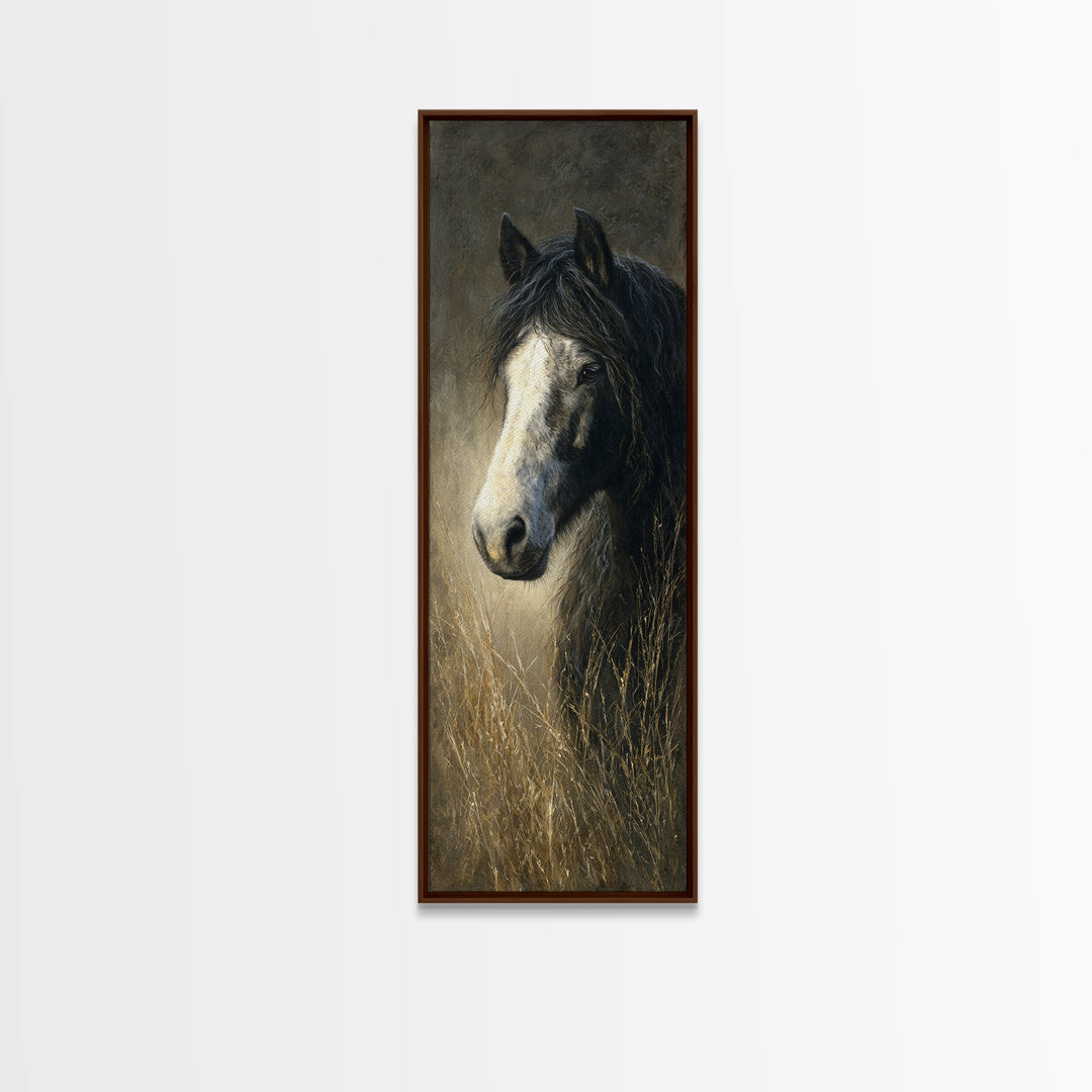 Contemporary Horse Portrait Framed Canvas Print, Living Room Art, Modern Decor, Living Room Decor, Fine Art, Living, Wall Decor, LIR-1x3-46