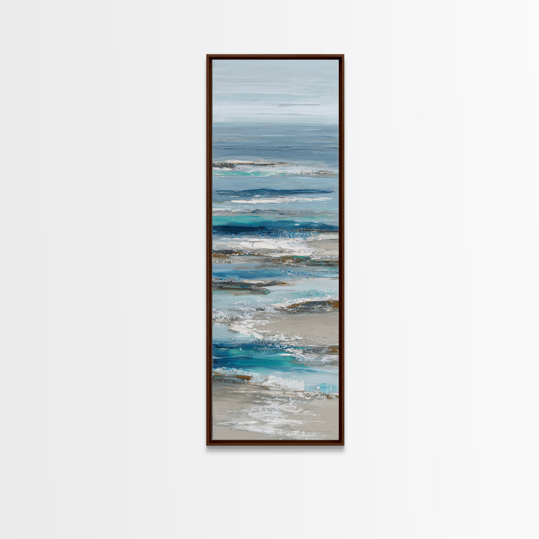 Coastal Aerial Shoreline Framed Canvas Print, Living Room Art, Pet Portraits, Living Room Decor, Living, Neutral Decor, LIR-1x3-47