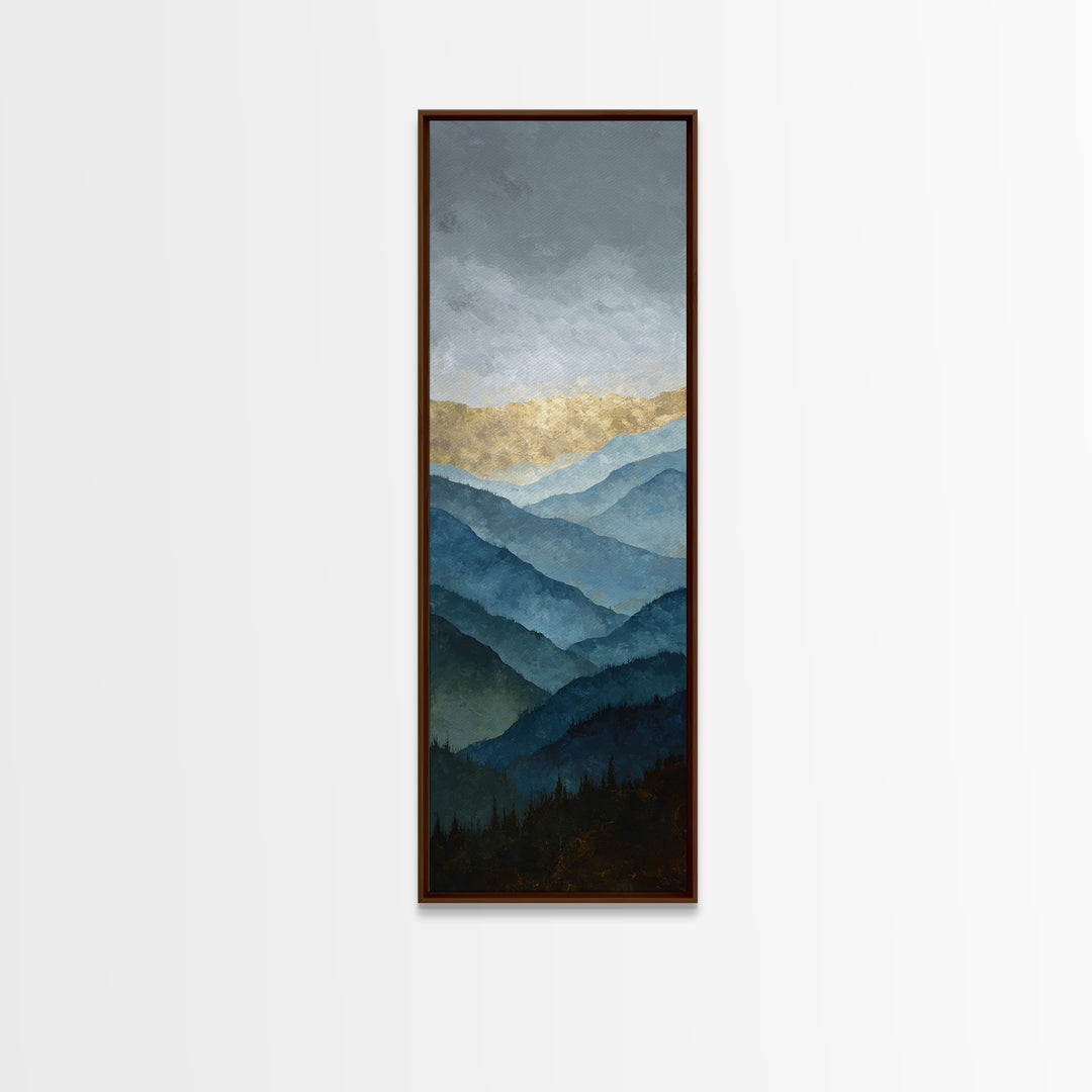 Classic Mountain Panorama for Cozy Interiors Canvas Print, Living Room Art, Mid Century Modern, Living Room Decor, Living, LIR-1x3-52