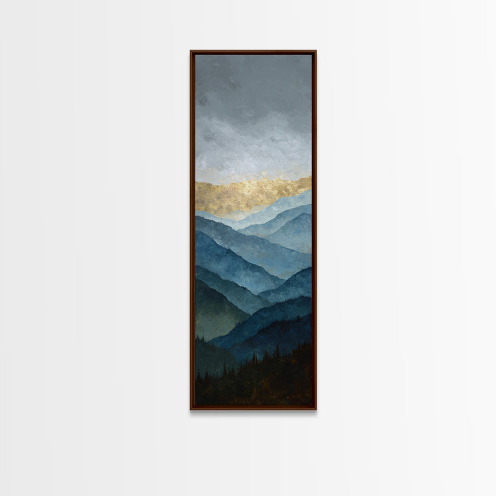 Classic Mountain Panorama for Cozy Interiors Canvas Print, Living Room Art, Mid Century Modern, Living Room Decor, Living, LIR-1x3-52
