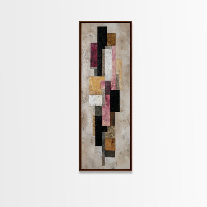 Mid Century Geometric Artwork Canvas Print, Living Room Art, Pet Portraits, Living Room Decor, Abstract Art, Living, LIR-1x3-68