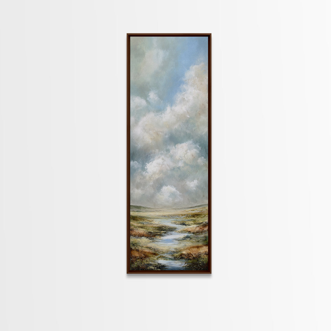 Large Cloudscape with Gentle Movement Canvas Print, Living Room Art, Mid Century Modern, Living Room Decor, Fine Art, Living, LIR-1x3-7