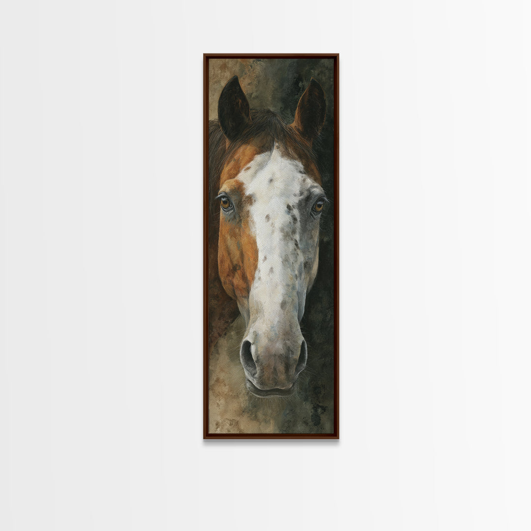 Contemporary Horse Portrait Framed Canvas Print, Living Room Art, Modern Decor, Living Room Decor, Fine Art, Living, Wall Decor, LIR-1x3-70