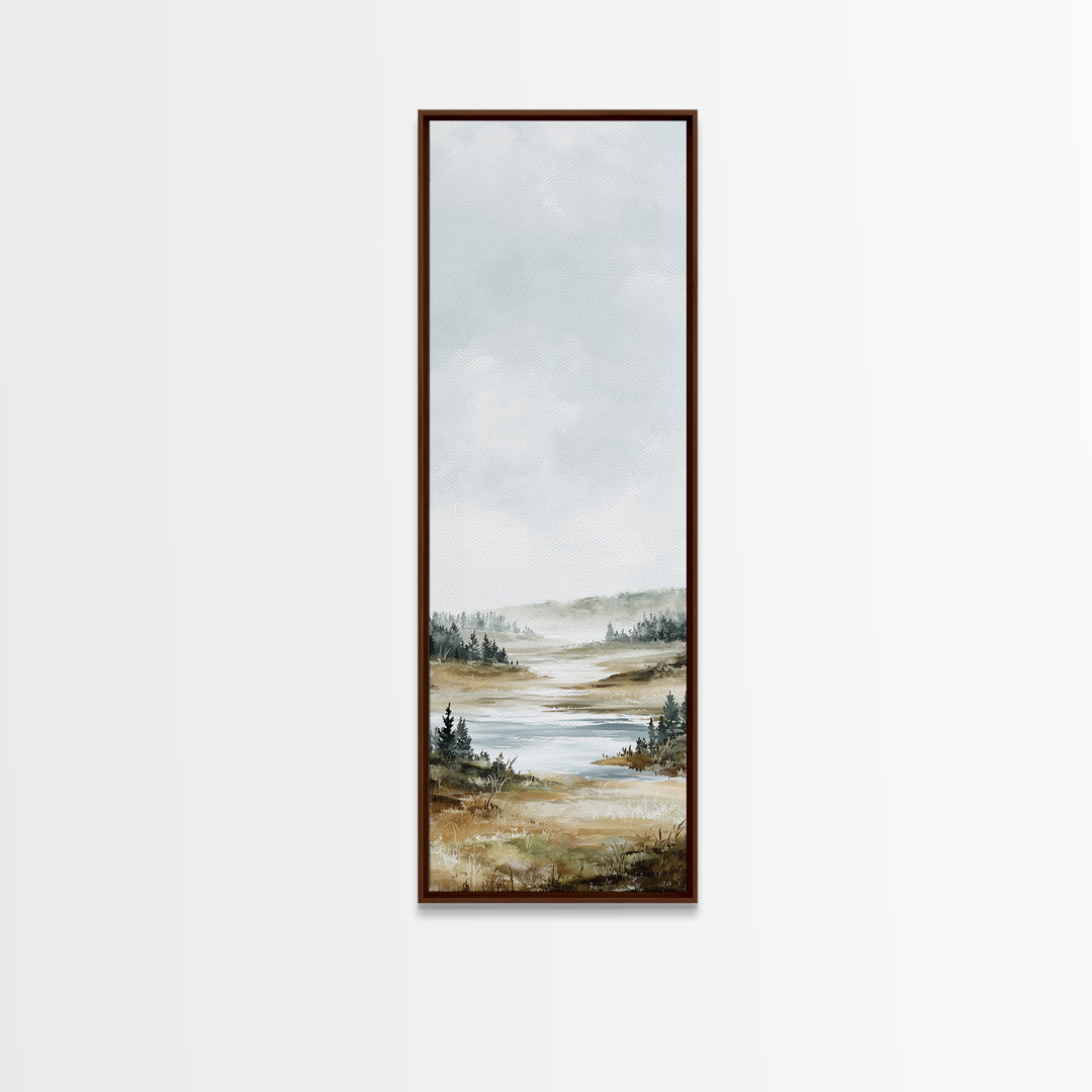 Minimal Scandinavian Forest Canvas Print, Living Room Art, Digital Wall Art, Living Room Decor, Oil Painting, Living, LIR-1x3-73