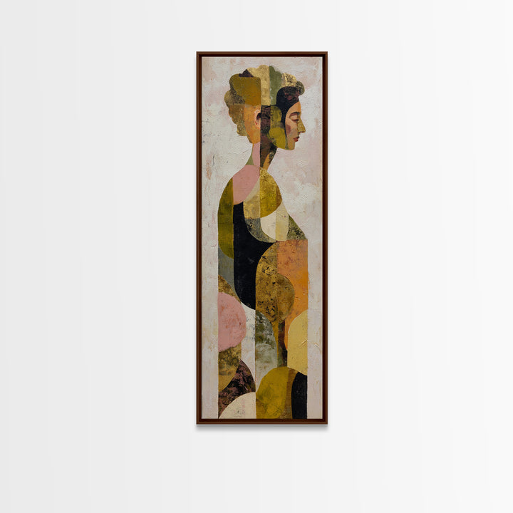 Gold Accented Abstract Brushwork Framed Canvas Print, Living Room Art, Fine Art Print, Living Room Decor, Abstract Art, Living, LIR-1x3-74