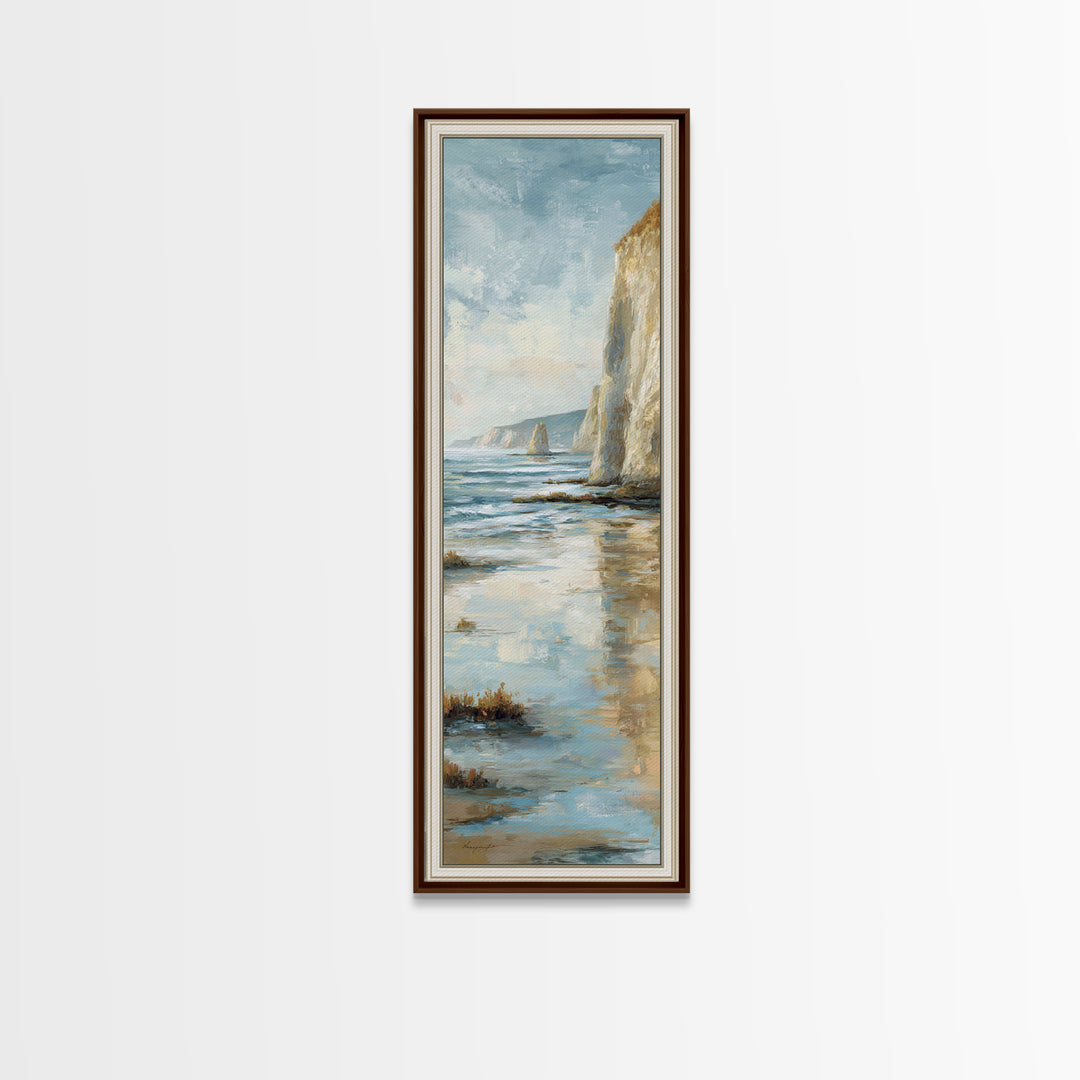Moody Seascape for Dramatic Focal Point Canvas Print, Living Room Art, Wall Art, Living Room Decor, Oil Painting, Living, LIR-1x3-90