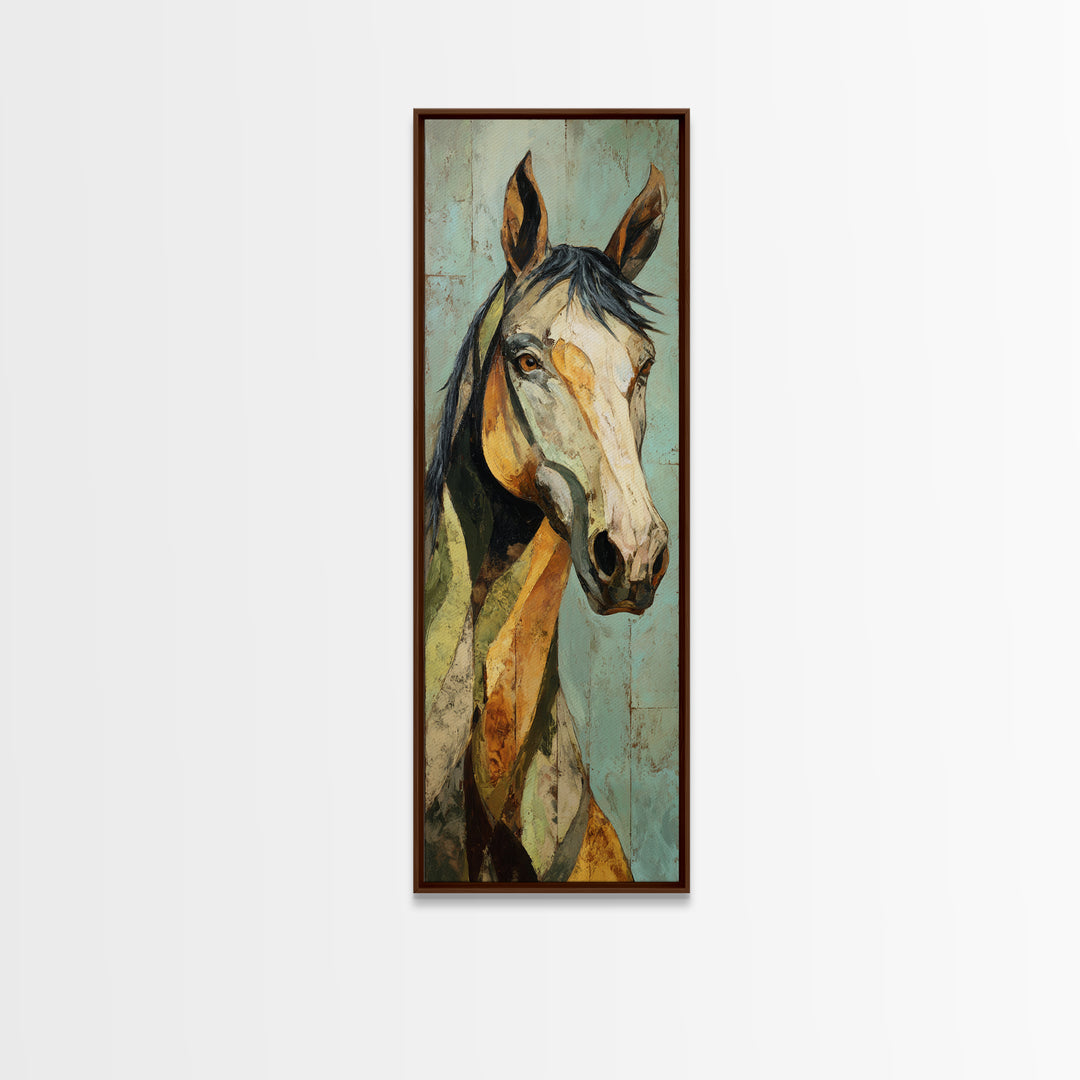 Contemporary Horse Portrait Canvas Print, Living Room Art, Room Decor, Living Room Decor, Oil Painting, Living, Printable, LIR-1x3-94