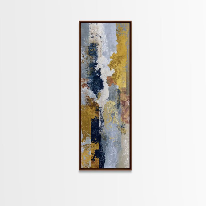 Gold Accented Abstract Brushwork Canvas Print, Living Room Art, Textured Painting, Living Room Decor, Abstract Art, Living, LIR-1x3-98