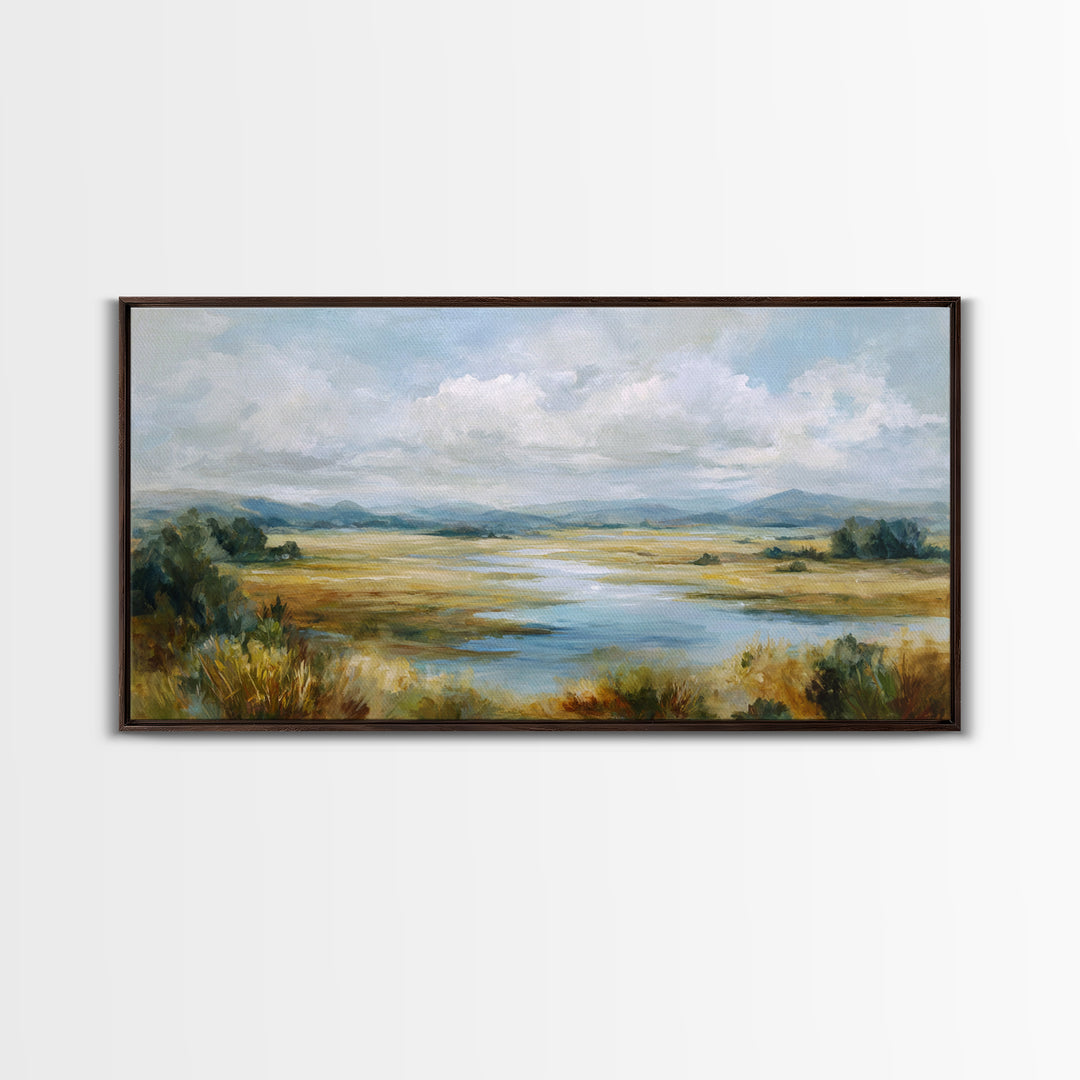 Quiet Meadow Landscape Framed Canvas Print, Living Room Art, Living Room Wall Art, Living Room Decor, Fine Art, Living, LIR-2x1-19