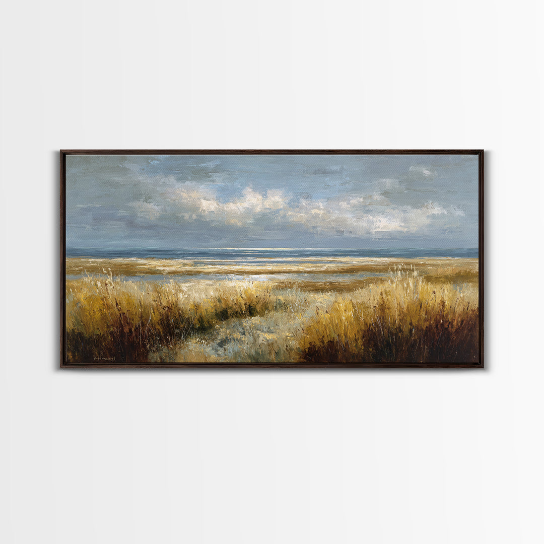 Modern Landscape with Expansive Calm Sky Framed Canvas Print, Living Room Art, Printable Wall Art, Living Room Decor, Living, LIR-2x1-23